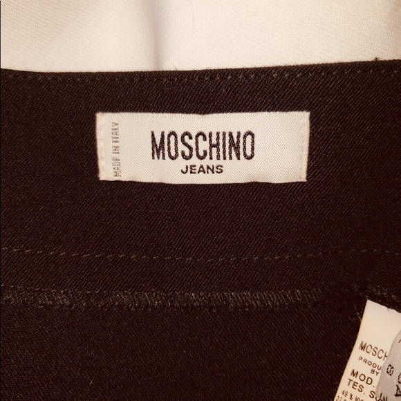 MOSCHINO BLACK SKIRT with leather & chiffon Accent - Picture 4 of 4